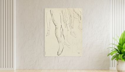 Stu-Art print — a reclining figure study on a light wall